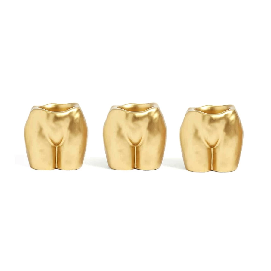 "Anissa Kermiche Painted Gold Rock Bottom Trio Earrings – Luxury Minimalist Jewelry"