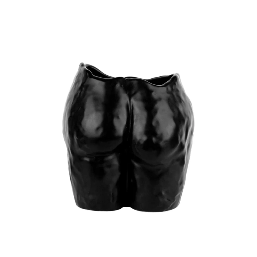 Anissa Kermiche Popotin Pot in Black - Elegant Ceramic Vase for Modern Decor