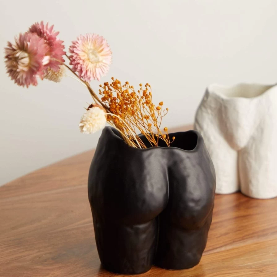 Anissa Kermiche Popotin Pot in Black - Elegant Ceramic Vase for Modern Decor
