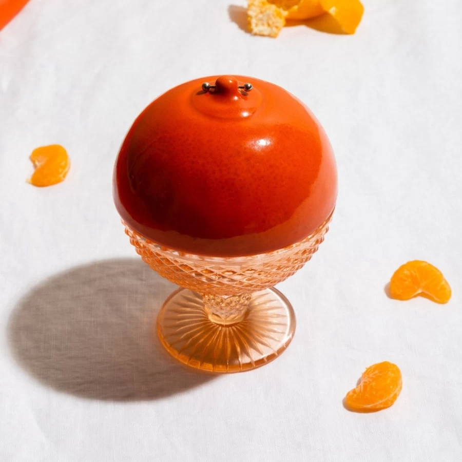 Anissa Kermiche High-Shine Orange Sugar Tits Pot - Decorative Ceramic Art Piece