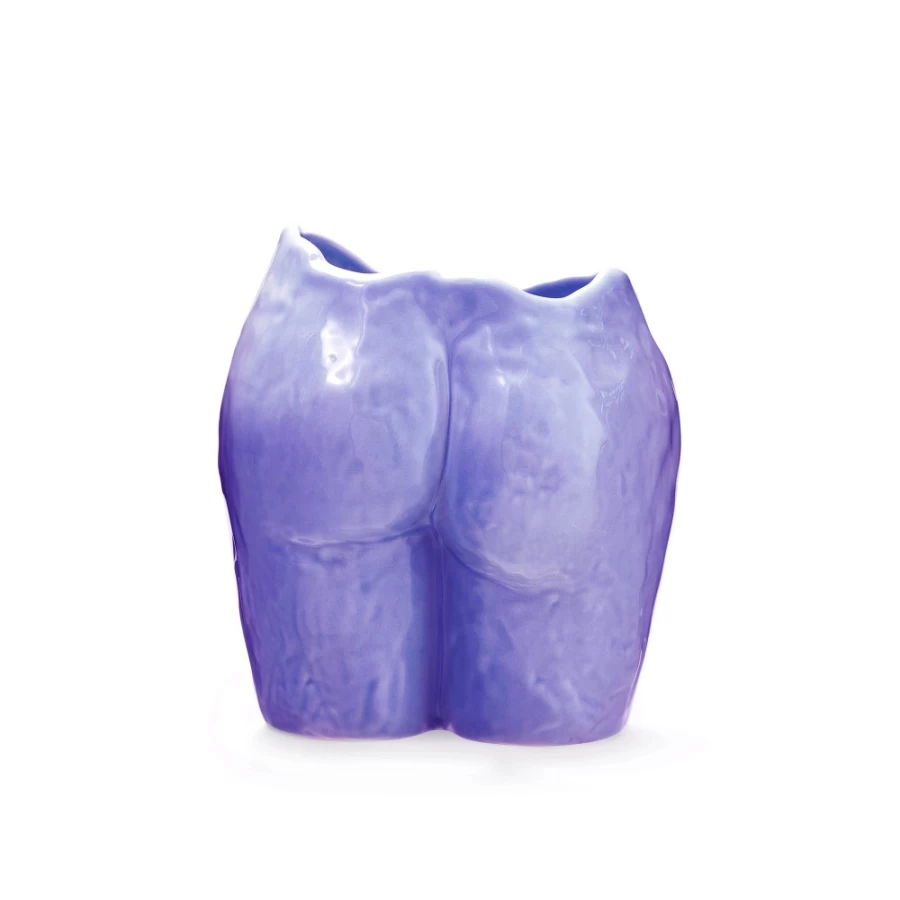 Anissa Kermiche Popotin Pot High-Shine Lilac Ceramic Vase - Decorative Home Accessory