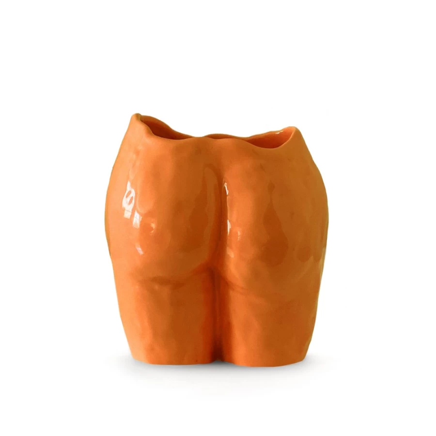 Anissa Kermiche Popotin Pot Orange - Handcrafted Ceramic Vase