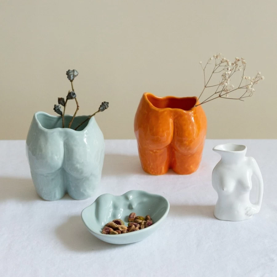Anissa Kermiche Popotin Pot Orange - Handcrafted Ceramic Vase