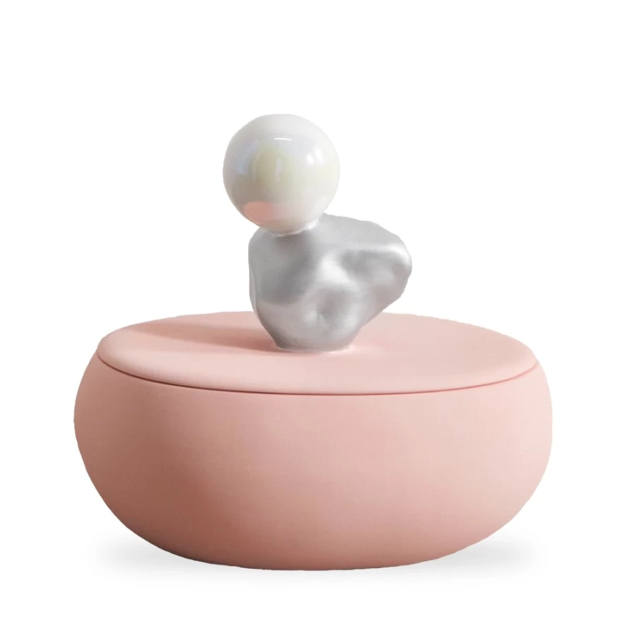 Anissa Kermiche Pink & Silver Pearlescent Jewelry Box - Elegant Trinket Storage Organizer