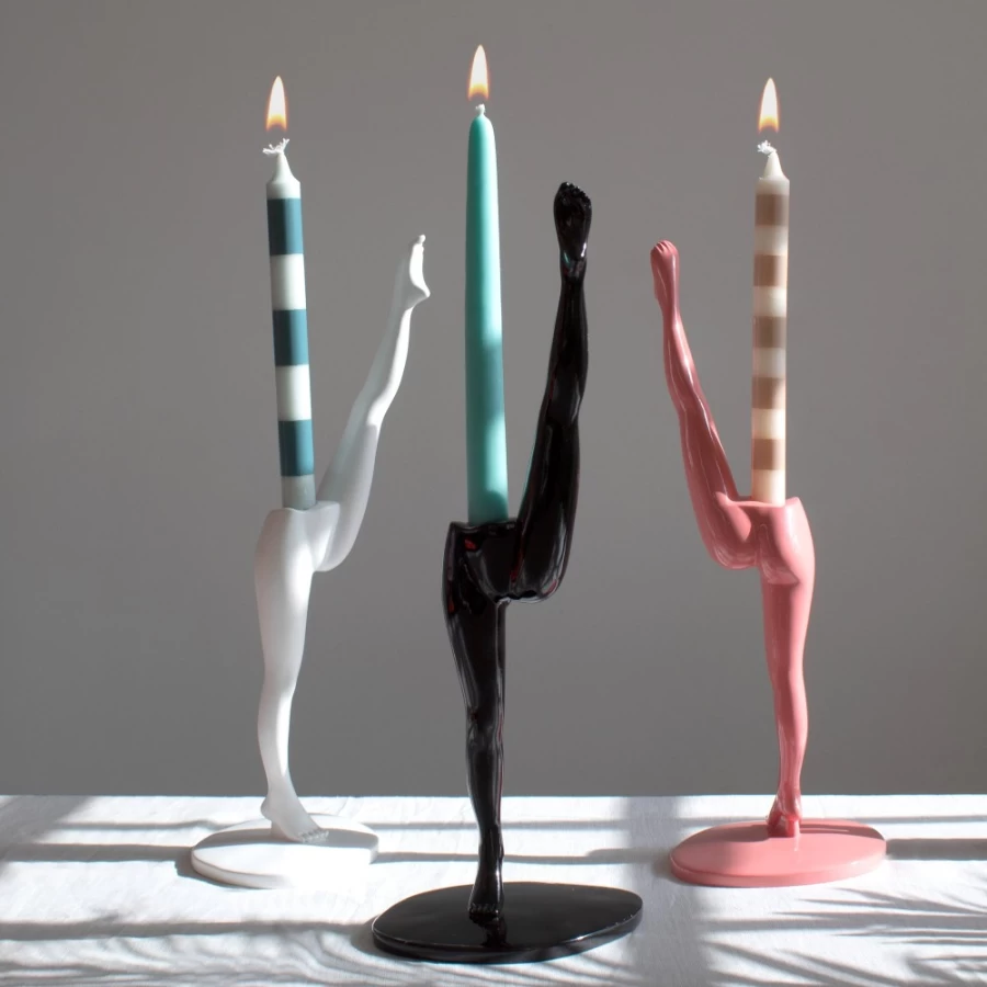 Anissa Kermiche Black Can Candlestick - Elegant Decorative Candle Holder