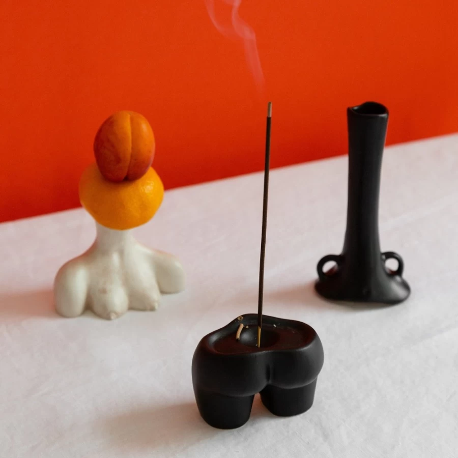 Anissa Kermiche Love Handles Incense Holder - Elegant Ceramic Home Decor for Aromatherapy & Gifting