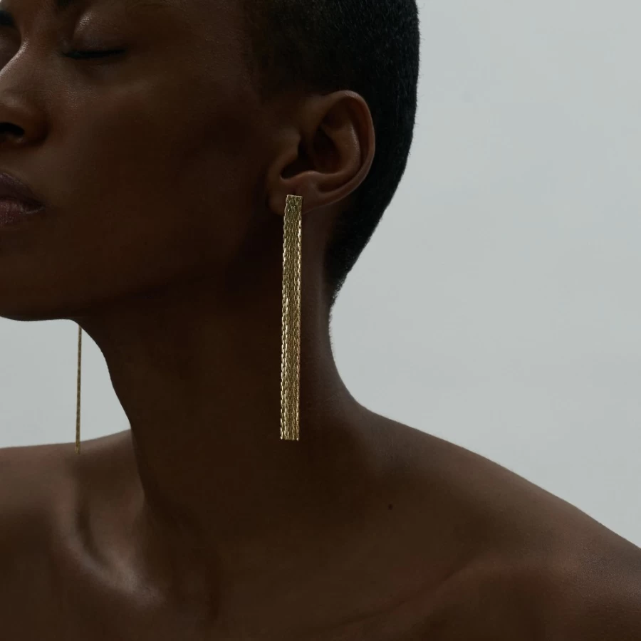 Anissa Kermiche Thin Fil D'Or Earrings for Women - Elegant Gold Minimalist Hoop Earrings